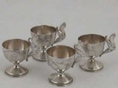 A set of four Russian silver c