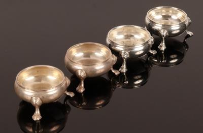 A set of four silver salts,