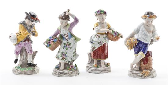 A Set of Four Sitzendorf
