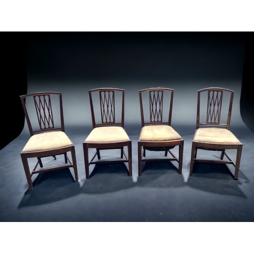 A SET OF FOUR VICTORIAN MAHOGANY