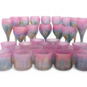 A Set of Frosted Glass Stemwar
