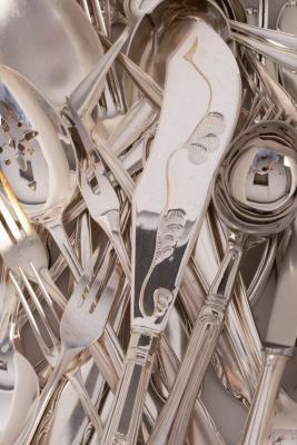 A set of German plated flatware for