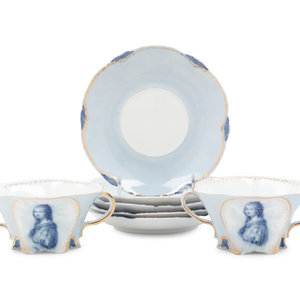 A Set of German Porcelain Teacups