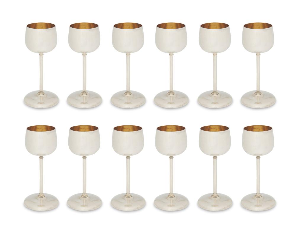 A SET OF GERMAN SILVER GOBLETSA set
