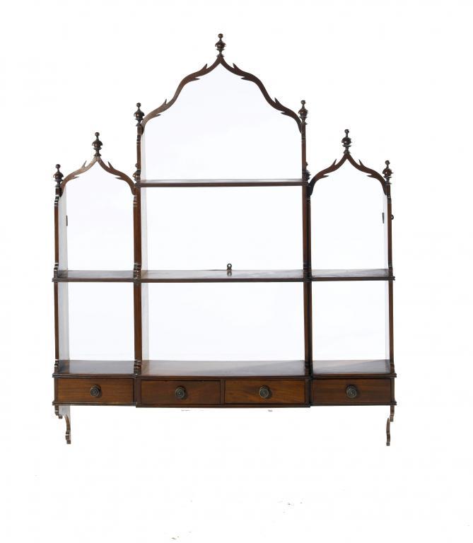 A SET OF GOTHICK REVIVAL MAHOGANY