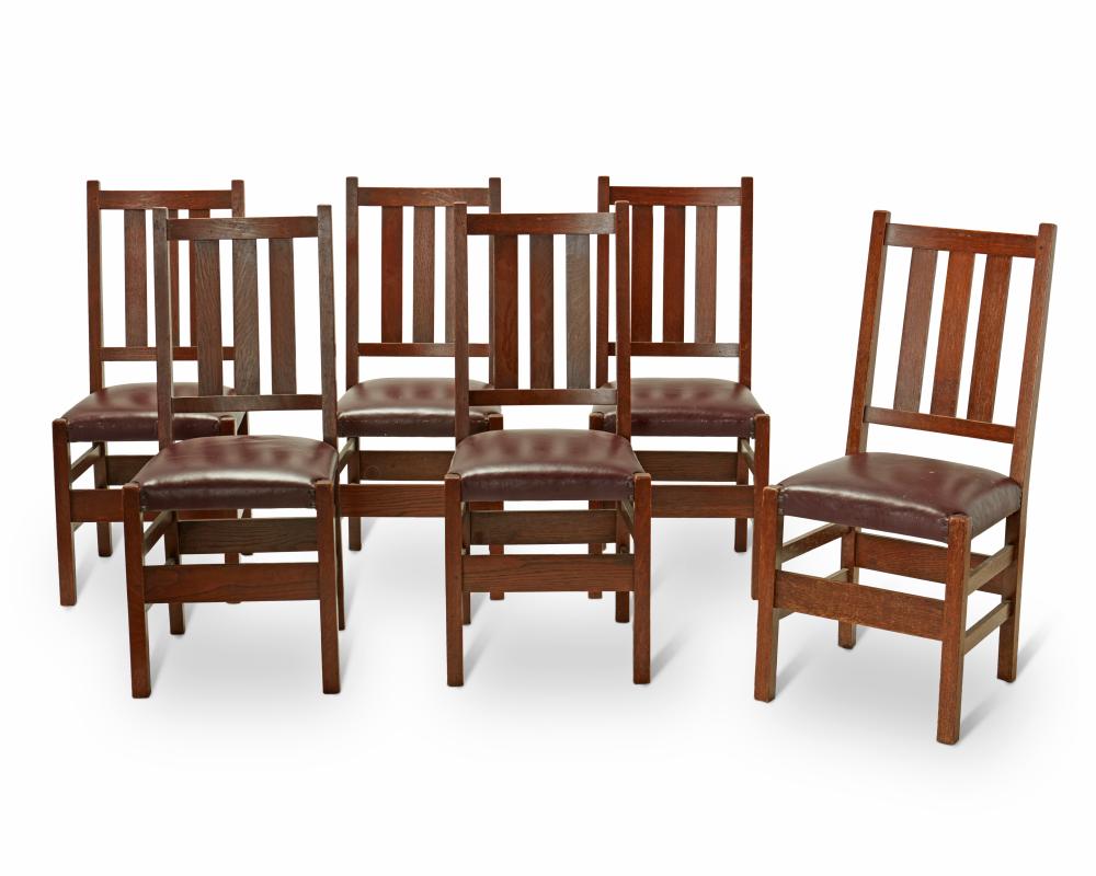 A SET OF GUSTAV STICKLEY OAK