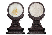 A SET OF JADE CARVED ARHAT SCR