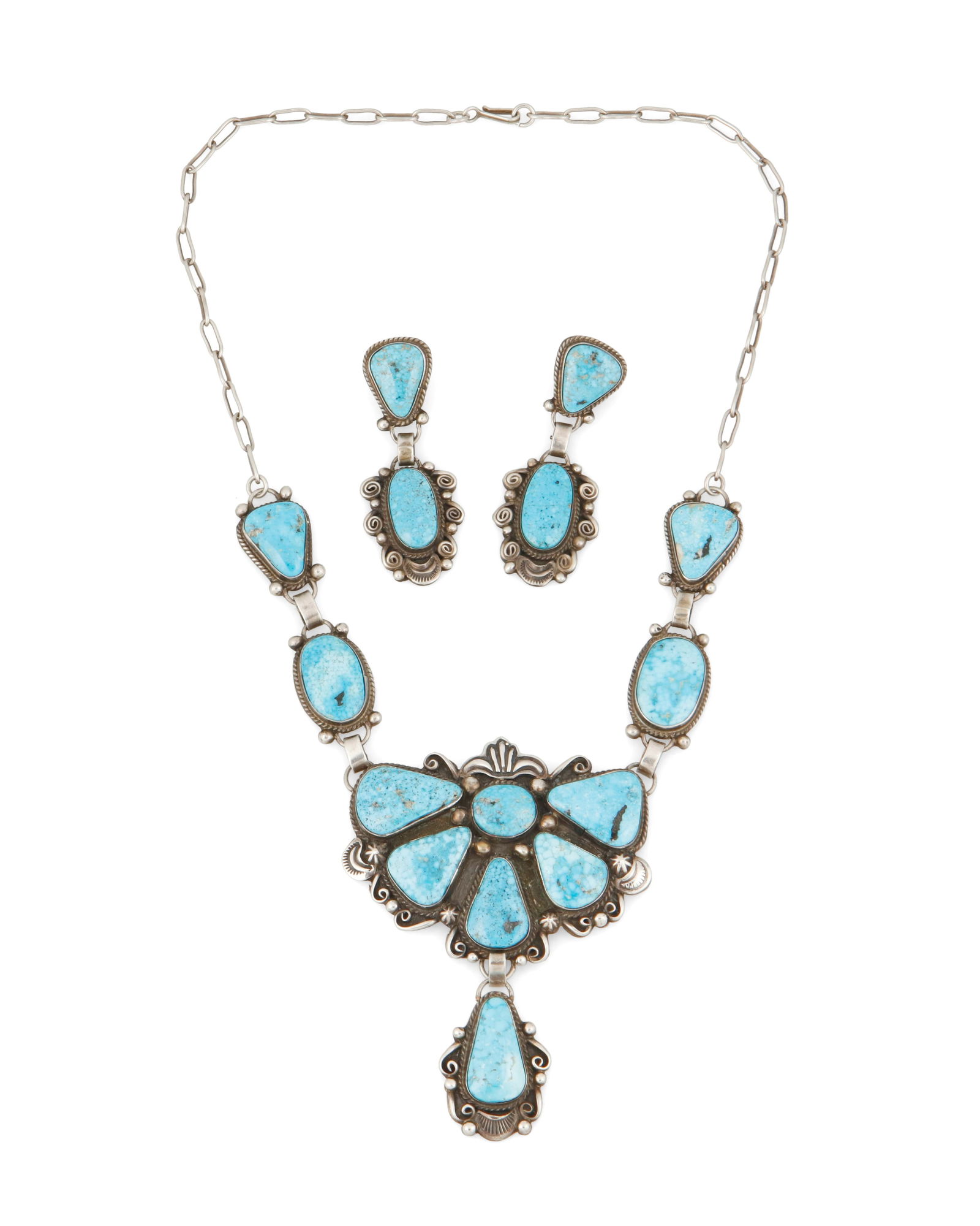 A SET OF JASON BAHE NAVAJO STERLING