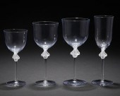 A SET OF LALIQUE "ROXANE" STEM