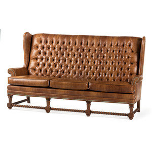 A Set of Leather Upholstered Button