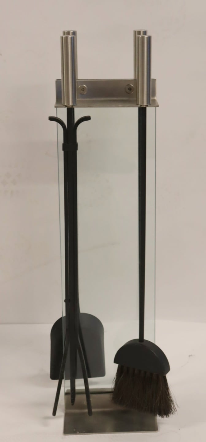 A SET OF MODERN FIRE TOOLS