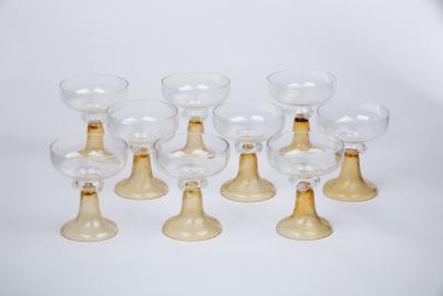 A set of nine champagne coupes with