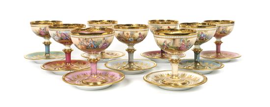 A Set of Nine Dresden Porcelain