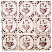 A set of nine Dutch Delft tile