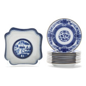 A SET OF NINE IMPERIAL BLUE MO