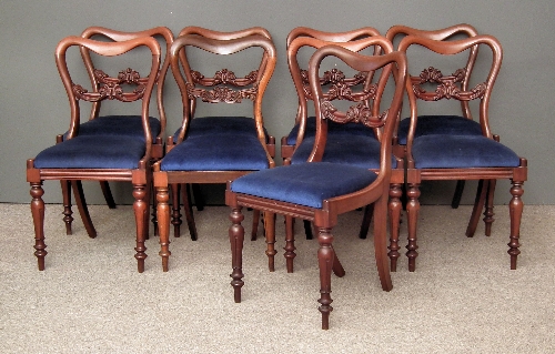 A set of nine Victorian mahogany