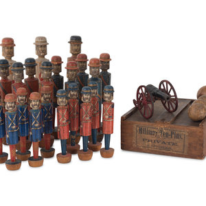 A Set of Painted Wood and