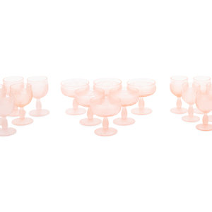 A Set of Pink Molded and Frosted