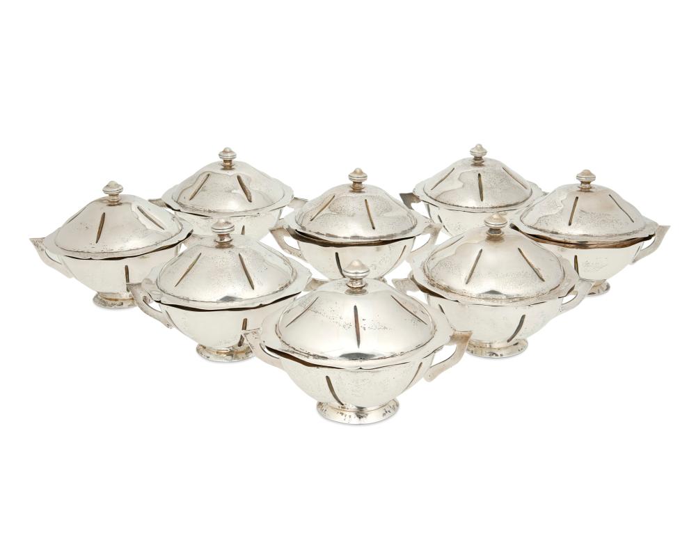 A SET OF SANBORNS STERLING SILVER
