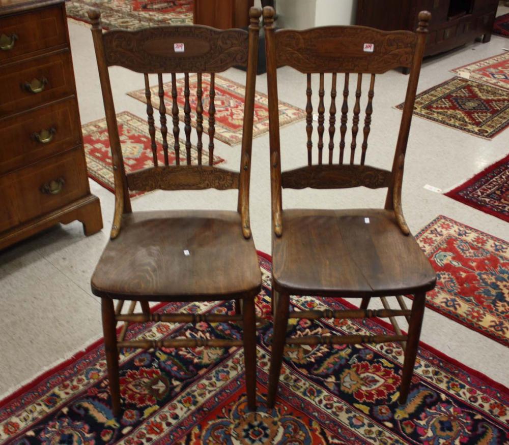 A SET OF SEVEN ANTIQUE PRESS-BACK