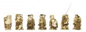 A Set of Seven Japanese Carved