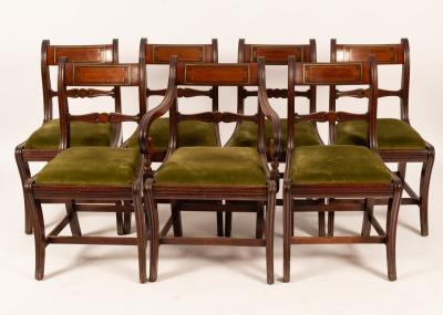 A set of seven Regency mahogany,