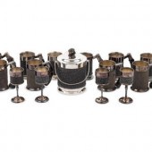 A Set of Silver-Plate and Hide