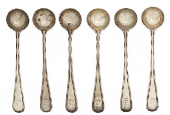 * A Set of Six Victorian Silver