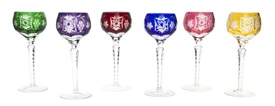 * A Set of Six Bohemian Cut to