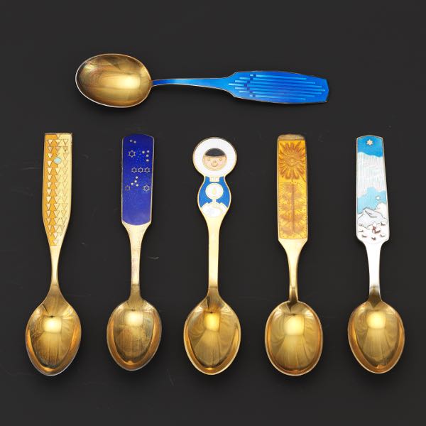 A SET OF SIX A. MIECHELSEN GILDED