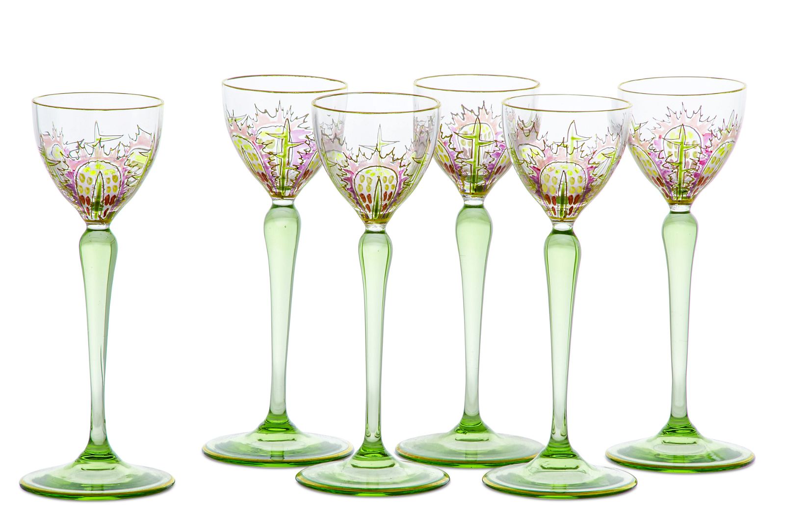 A SET OF SIX AUSTRIAN ENAMELED