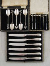 A set of six boxed silver hand