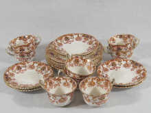 A set of six china tea plates