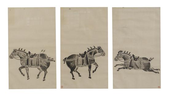 A Set of Six Chinese Stone Rubbings