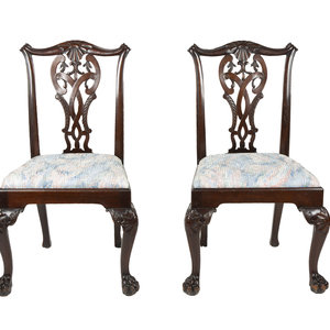 A Set of Six Chippendale Style