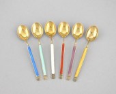 A Set of Six Danish Enameled S