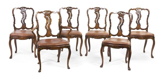 A Set of Six Dutch Oak and
