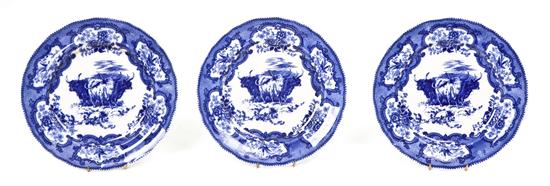 A Set of Six English Flow Blue