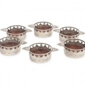 A Set of Six French Silver-Pla