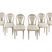 A Set of Six French Painted "M