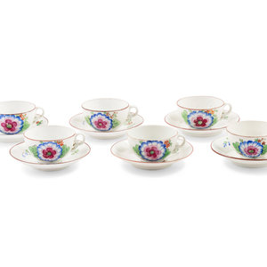 A Set of Six Gardner Porcelain