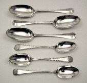 A set of six George I silver O
