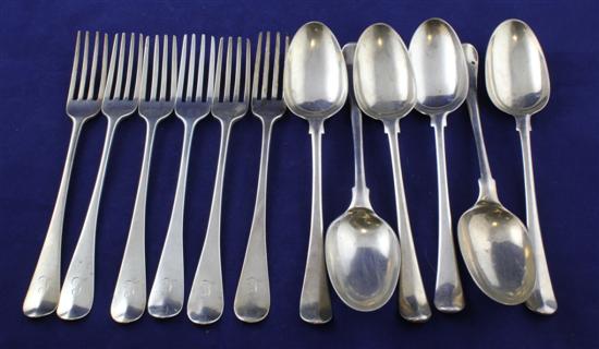 A set of six George III silver