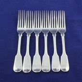 A set of six George IV silver
