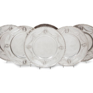 A Set of Six German Silver