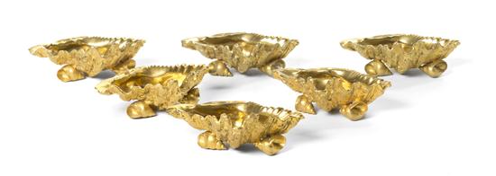 A Set of Six Gilt Bronze Ash