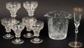 A set of six glass rummers, a