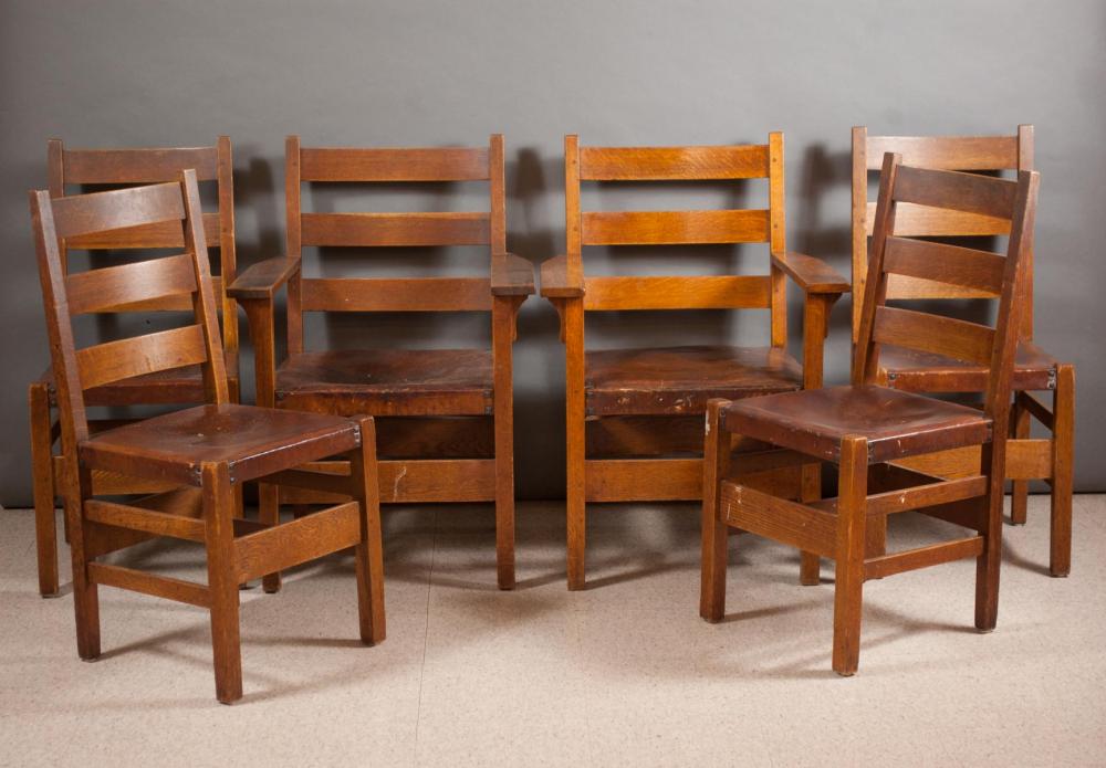 A SET OF SIX GUSTAV STICKLEY