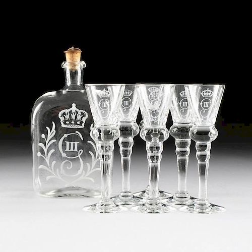 A SET OF SIX HOVMANTORP GLASBRUK