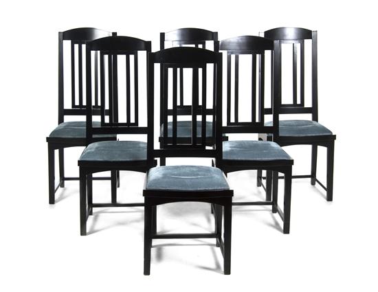A Set of Six Lacquered Side